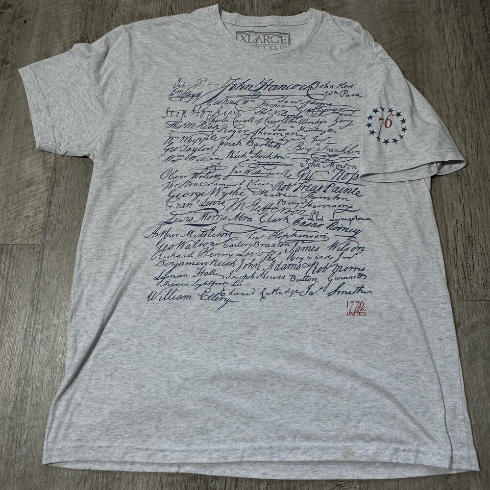 1776 United The Signers Shirt Size XL Gray Patriotic USA Made Crewneck
